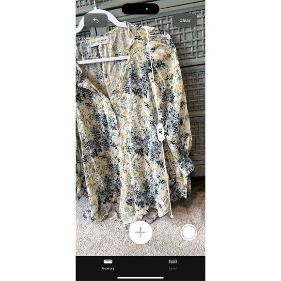 NWOT Apiece Apart everlasting blouse in blue cream, Sz 2, $218 A23 - Picture 6 of 7